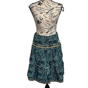 xhilaration Paisley Corduroy Midi Skirt Bohemian Hippie Y2k Retro L Vintage 90s